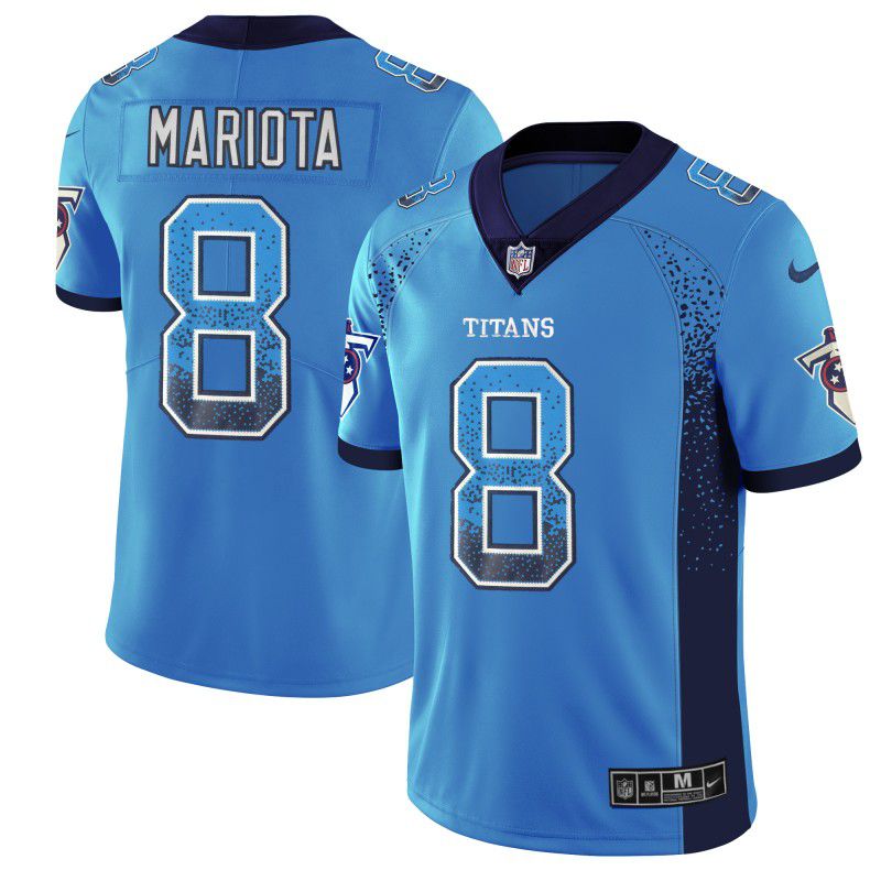 Men Tennessee Titans #8 Mariota Blue Drift Fashion Color Rush Limited NFL Jerseys->tennessee titans->NFL Jersey